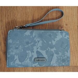 Sakroots Blue Floral Wristlet Wallet 5"x8" Unique